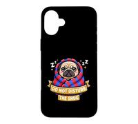 Carcasa para iPhone 16 Plus Pug Do Not Funny Disturb The Cute Snug Burrito Manta Perro