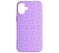 Carcasa para iPhone 16 Plus Purple Lavender Geometric Linked Puzzle Pieces Pattern