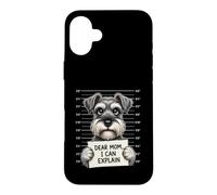 Carcasa para iPhone 16 Plus Querida mamá, Puedo Explicar - Amante de Schnauzer Dueño de Schnauzer