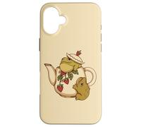 Carcasa para iPhone 16 Plus Ranas en una Tetera con Fresas
