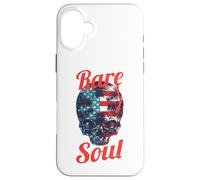 Carcasa para iPhone 16 Plus Rare Soul Music Vintage USA Flag DJ Tocadiscos Vinilo Calavera