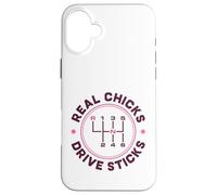 Carcasa para iPhone 16 Plus Real Chicks Drive Sticks - Palitos de transmisión Manual de Seis velocidades