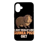 Carcasa para iPhone 16 Plus Realmente me Gustan los Conejillos de Indias Ok Cute Teddy Guinea Pig