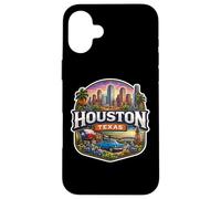 Carcasa para iPhone 16 Plus Recuerdo de Houston Texas City State Vintage Viaje Memorabilia