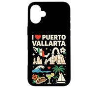 Carcasa para iPhone 16 Plus Recuerdo de Viaje I Love Puerto Vallarta México