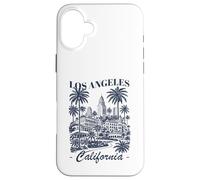 Carcasa para iPhone 16 Plus Recuerdo de Viaje Minimalista del Horizonte de California de Los Ángeles