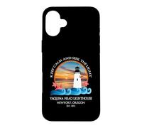 Carcasa para iPhone 16 Plus Recuerdo en la Costa de Newport, Oregon, Faro de Yaquina Head