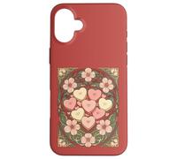Carcasa para iPhone 16 Plus Recuerdos en Forma de corazón y Flores Art Nouveau