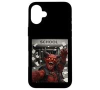 Carcasa para iPhone 16 Plus Red Devil Último Día De Escuela Vacaciones De Verano Divertido Meme Selfie
