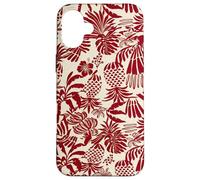 Carcasa para iPhone 16 Plus Red Tropical Pineapple Palm Leaf Aloha Summer Pattern