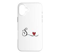 Carcasa para iPhone 16 Plus Regalo con Monograma de corazón Inicial S