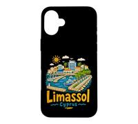 Carcasa para iPhone 16 Plus Regalo de Recuerdo de Viaje de Limassol Chipre Dibujado a Mano