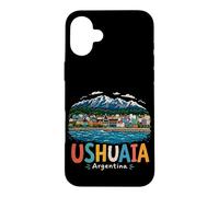 Carcasa para iPhone 16 Plus Regalo de Recuerdo de Viaje Dibujado a Mano de Ushuaia Argentina