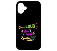 Carcasa para iPhone 16 Plus Regalo para animadoras Cheer Cheer Loud Shine Bright