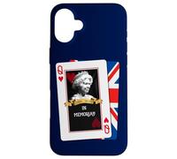 Carcasa para iPhone 16 Plus Reina Elizabeth II - Tarjeta de Juego (Memoriam skat Royal, Reino Unido)