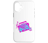 Carcasa para iPhone 16 Plus Retro 80s 90s Boom-Box Vintage Cassette Player Graphic tee