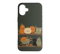 Carcasa para iPhone 16 Plus Retro Autumn Harvest Shelf Doodle Personajes Vibe