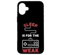 Carcasa para iPhone 16 Plus Retro Gaming - Sleep is For The Weak Gamepad para Gamer Funny
