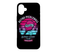 Carcasa para iPhone 16 Plus Retro Pickleball Sunset Court Club Ropa Vintage