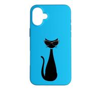 Carcasa para iPhone 16 Plus Retro Vintage Mod Atomic Black Cat Eye Gafas Rockabilly