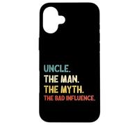 Carcasa para iPhone 16 Plus Retro Vintage Uncle The Man The Myth The Bad Influence