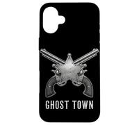 Carcasa para iPhone 16 Plus Revólveres Ghost Town Western Vintage Cowboy Outlaw
