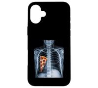 Carcasa para iPhone 16 Plus Rib Cage X-Ray Pizza Slice Funny Food Humor Anatomía