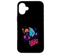Carcasa para iPhone 16 Plus Ride The Sweet Wave, diseño Retro de neón y Frutas para Surf