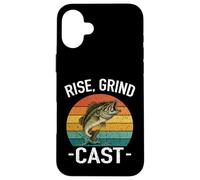 Carcasa para iPhone 16 Plus Rise Grind Cast Amante de la Pesca Pescado Susurrador Aventuras Lago