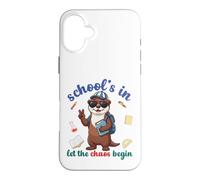 Carcasa para iPhone 16 Plus River Otter Regreso a la Escuela Vibra Escuelas En Que Comience el Caos