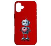 Carcasa para iPhone 16 Plus Robot with a Big Heart, Graphic