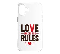 Carcasa para iPhone 16 Plus Romantic Couple Quote Valentine's Day Love Makes The Rules