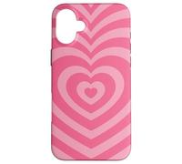 Carcasa para iPhone 16 Plus Rosa Café Latte Love Heart Cute Preppy Girly Aesthetic