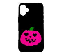 Carcasa para iPhone 16 Plus Rosa Halloween corazón Calabaza Jack-o-Lantern Sinister Haunt