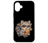 Carcasa para iPhone 16 Plus Rugby Mapache Corredor Mascota Dibujos Animados