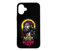 Carcasa para iPhone 16 Plus Salvado por Su Sangre Jesucristo Corona De Espinas Cristiano