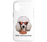 Carcasa para iPhone 16 Plus Salvaje como mis rizos I Love Curly Wild Hair Don't Care Poodle