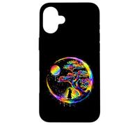 Carcasa para iPhone 16 Plus Samurai Silueta Árbol Luna Arte Japonés Ilustración