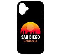 Carcasa para iPhone 16 Plus San Diego California State USA Vintage Sunset Retro City