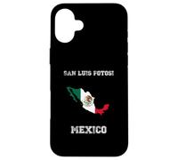 Carcasa para iPhone 16 Plus San Luis Potosi México Vintage México Bandera México Mapa Diseño