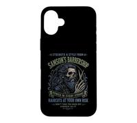 Carcasa para iPhone 16 Plus Sansón Barbería Divertido Cristiano
