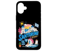 Carcasa para iPhone 16 Plus Santorini Grecia Island Lindo Recuerdo de Viaje Griego