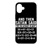 Carcasa para iPhone 16 Plus Satanás puso el Alfabeto en matemáticas Amante Divertidos Problemas de Álgebra