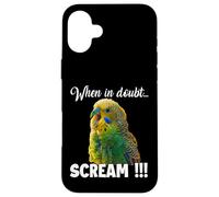 Carcasa para iPhone 16 Plus Screaming Budgie T, Meme Divertido para los Amantes de Las