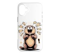 Carcasa para iPhone 16 Plus Screaming Marmot Groundhog Meme Wildlife