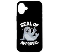 Carcasa para iPhone 16 Plus Seal of Approval Pun Funny Seal
