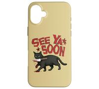Carcasa para iPhone 16 Plus See Ya Soon Dark Cat Meme Design Womens Girls