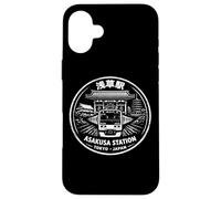 Carcasa para iPhone 16 Plus Sello de la estación de Tren de Asakusa, Recuerdo de Otaku japonés Kanji