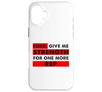 Carcasa para iPhone 16 Plus Señor Dame Fuerza para un Amante del Gimnasio Cristiano más representante