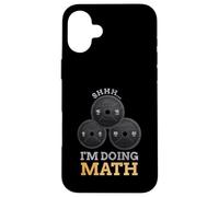 Carcasa para iPhone 16 Plus Shhh I'm Doing Matemáticas Fitness Levantamiento de Pesas Entrenamiento de Entrenamiento